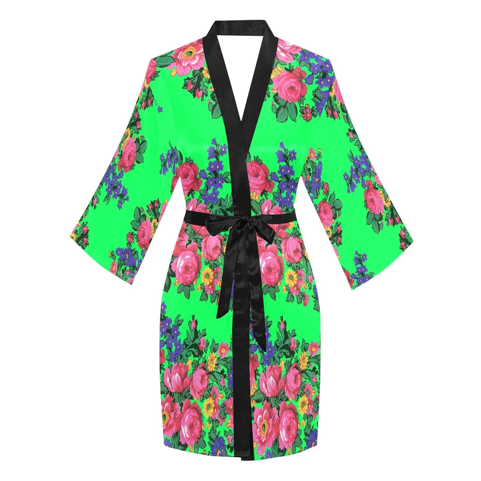 Kokum's Revenge Green Long Sleeve Satin Robe