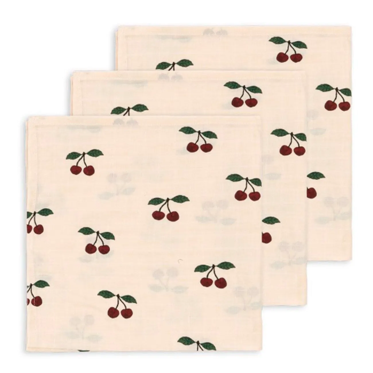 Konges Sløjd Ma Grande Cerise 3 Pack Muslin Cloth Gots