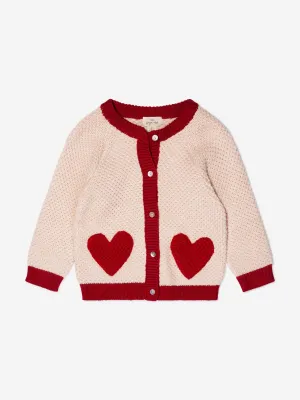 Konges Slojd Girls Merino Wool Heart Cardigan