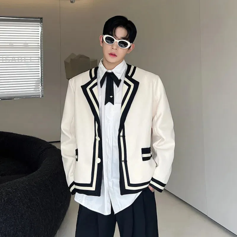 Korean College Style Striped Blazer