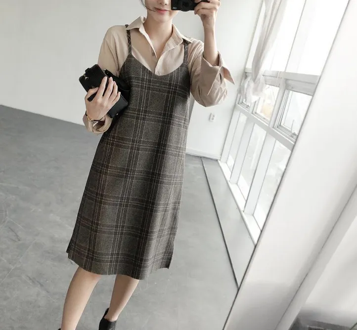 [Korean Style] Charlotte Plaid Cami Dress