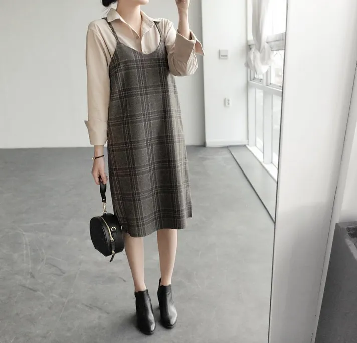 [Korean Style] Charlotte Plaid Cami Dress