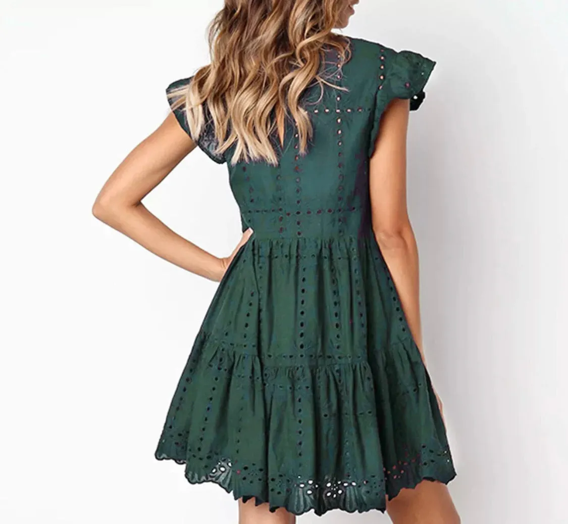 Kris in Eyelet A-Line Dress