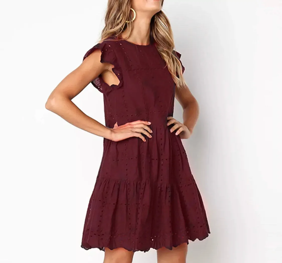 Kris in Eyelet A-Line Dress