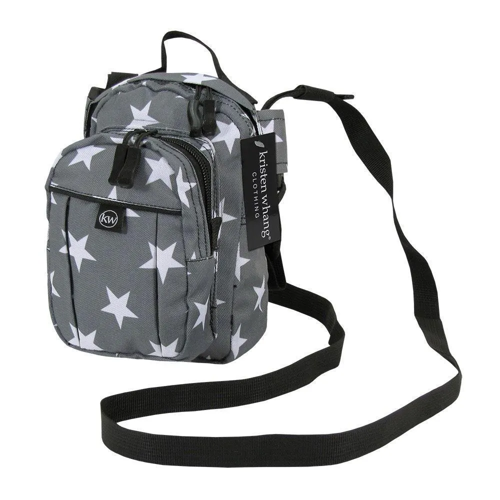 Kristen Whang Nylon Mini Small 2 Zip Pockets Adjustable Straps Bags Backpack