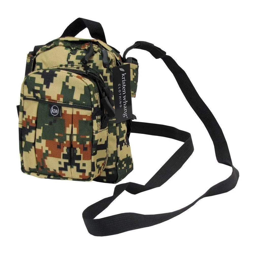 Kristen Whang Nylon Mini Small 2 Zip Pockets Adjustable Straps Bags Backpack