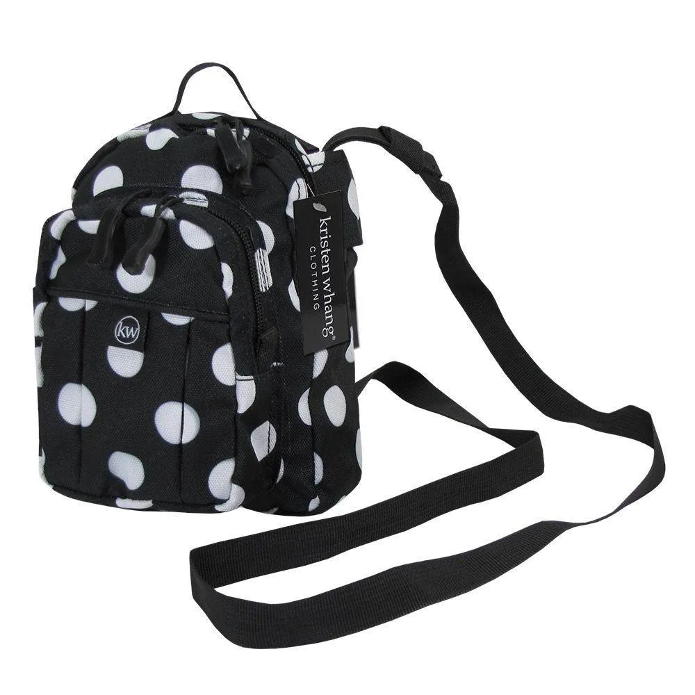Kristen Whang Nylon Mini Small 2 Zip Pockets Adjustable Straps Bags Backpack