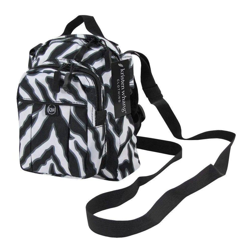 Kristen Whang Nylon Mini Small 2 Zip Pockets Adjustable Straps Bags Backpack