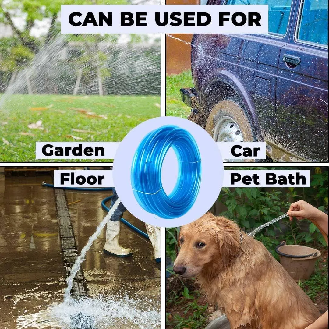 Kuber Industries Basic PVC Water Pipe 10 Meter | Multi-Utility Water Pipe for Garden, Car Cleaning & Pet Cleaning | Durable, Light Weight, & Flexible Hose Pipe for Gardening | Blue | (Pack Of 2)