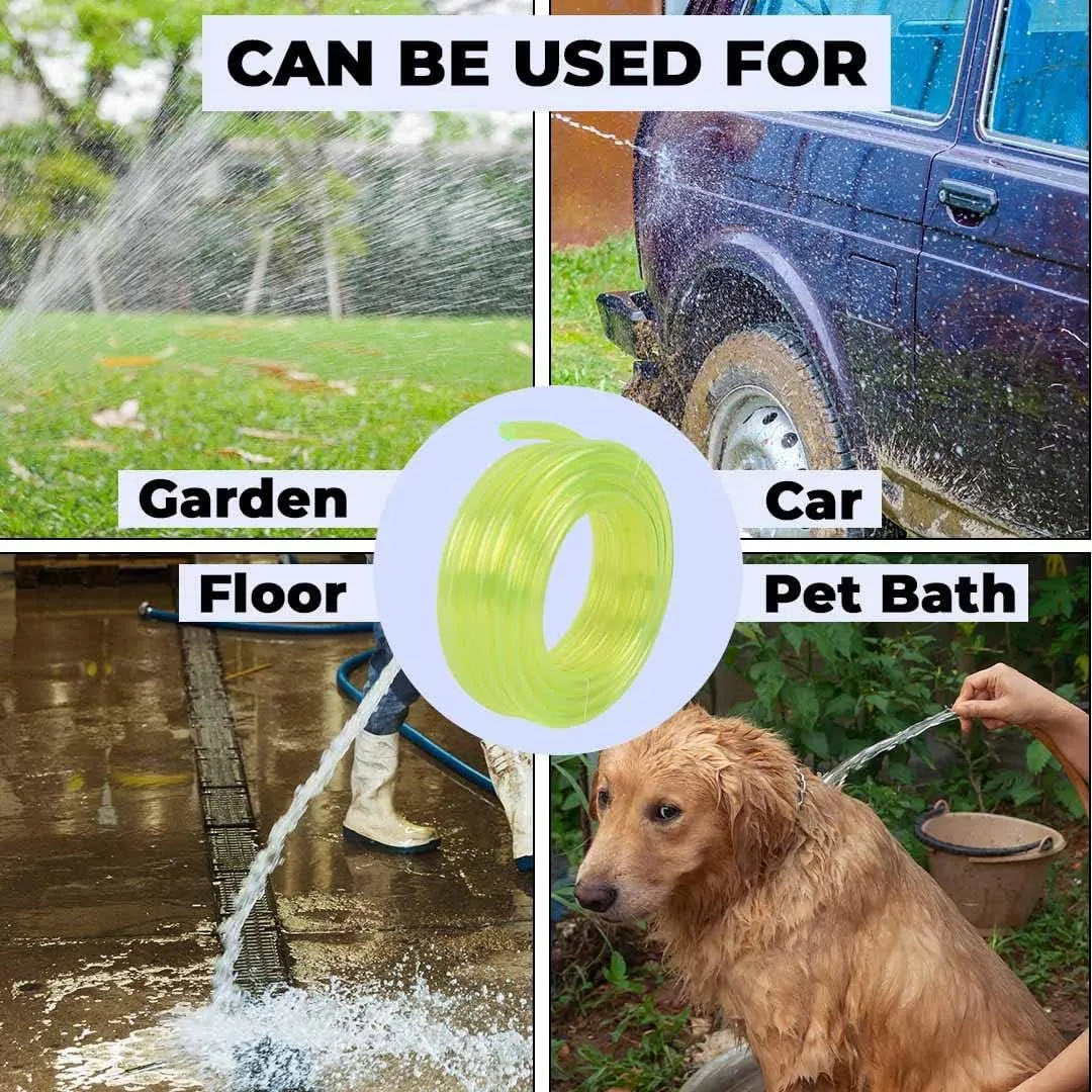 Kuber Industries Basic PVC Water Pipe 10 Meter | Multi-Utility Water Pipe for Garden, Car Cleaning & Pet Cleaning | Durable, Light Weight, & Flexible Hose Pipe for Gardening | Yellow | (Pack Of 2)