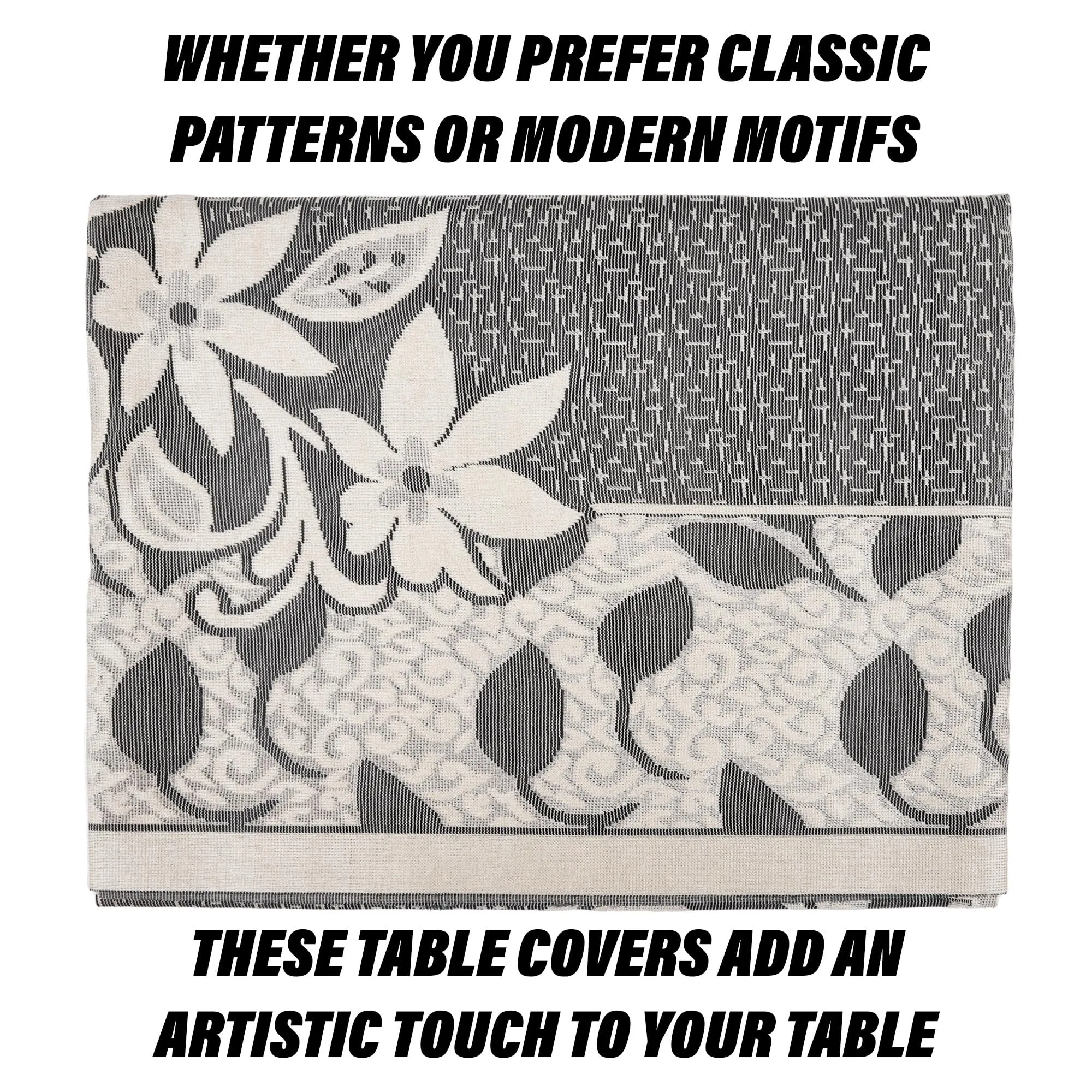 Kuber Industries Center Table Cover | Net Table Cloth Cover | 4 Seater Table Cloth | Flower Table Cover | Table Protector | Table Cover for Center Table | 40x60 Inch | S21 | Cream