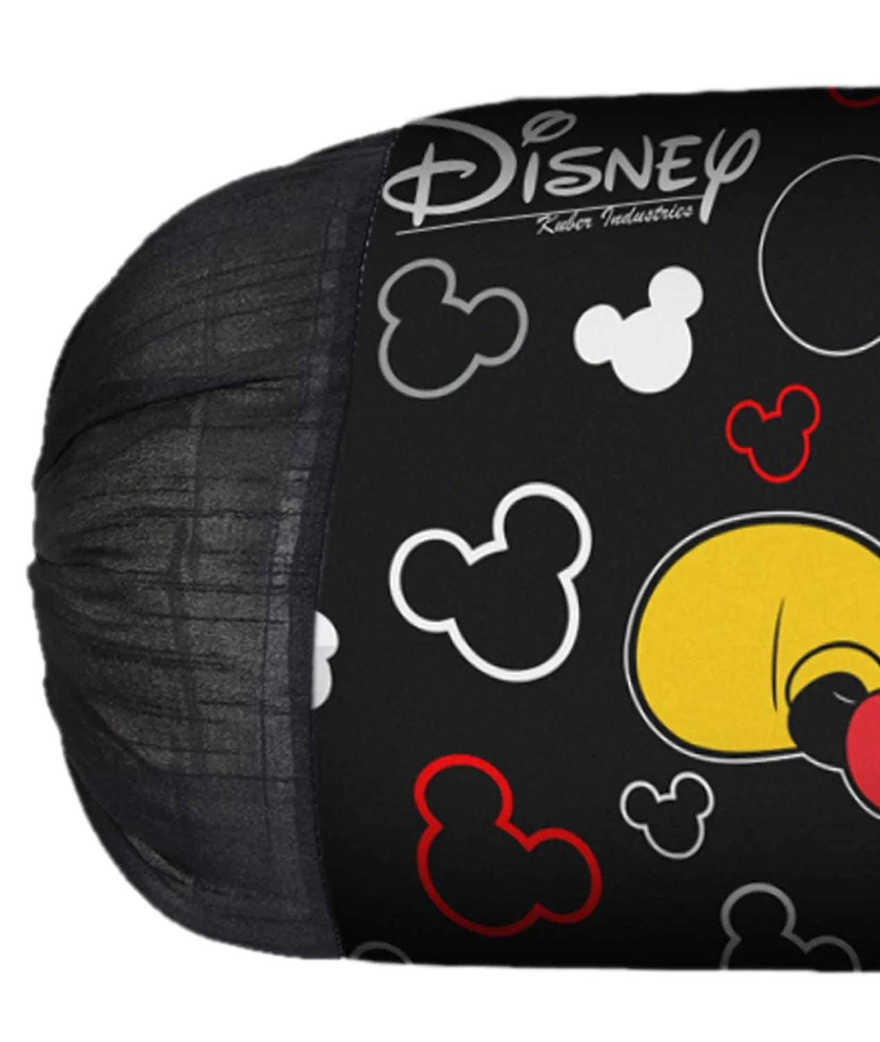 Kuber Industries Dinsey Mickey Bolster Covers | Soft Cotton Bolster Cover Set | Diwan Round Bolster Pillow Covers | Masand Cover | Pack of 2 | Black