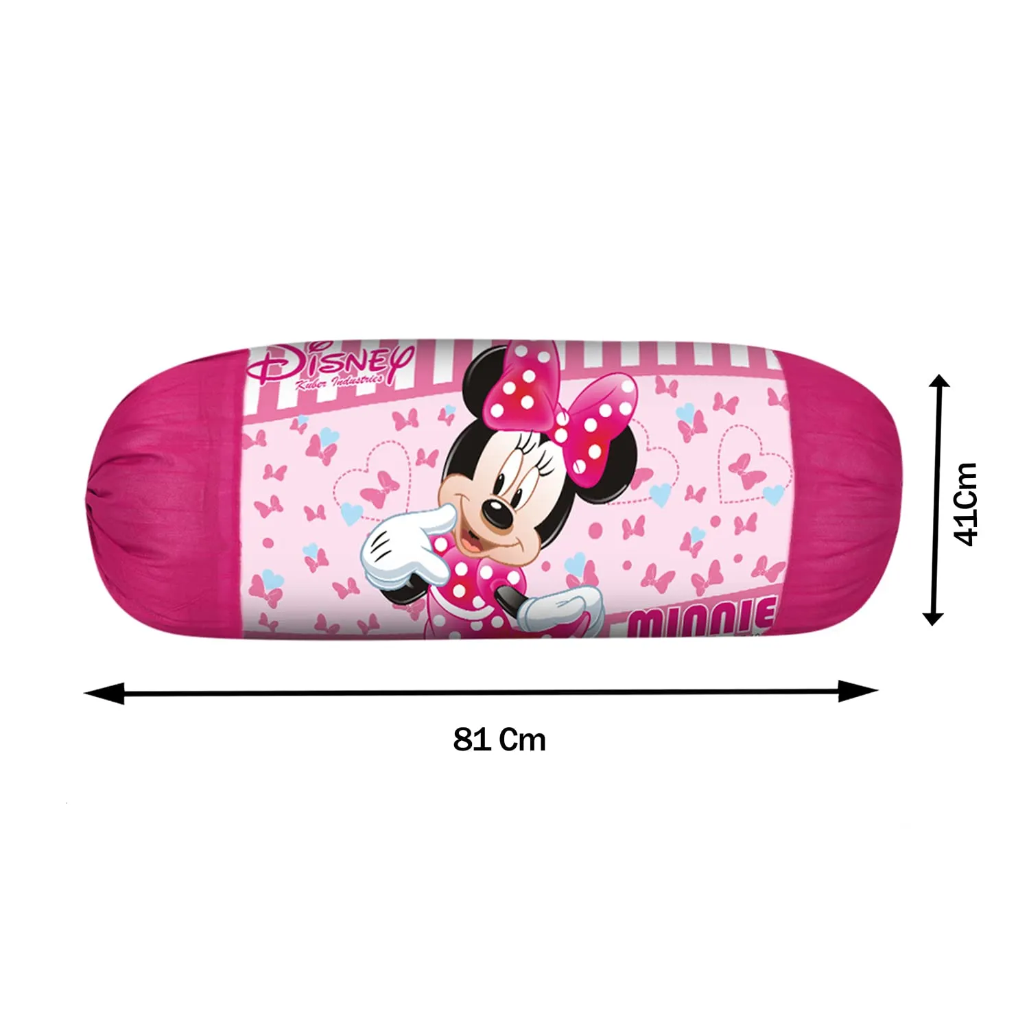Kuber Industries Disney Minnie Bolster Cover|Polyester Bolster Cover Set|Diwan Round Bolster Pillow Covers|Luxurious Roll Masand Cover|Pack of 4 (Pink)