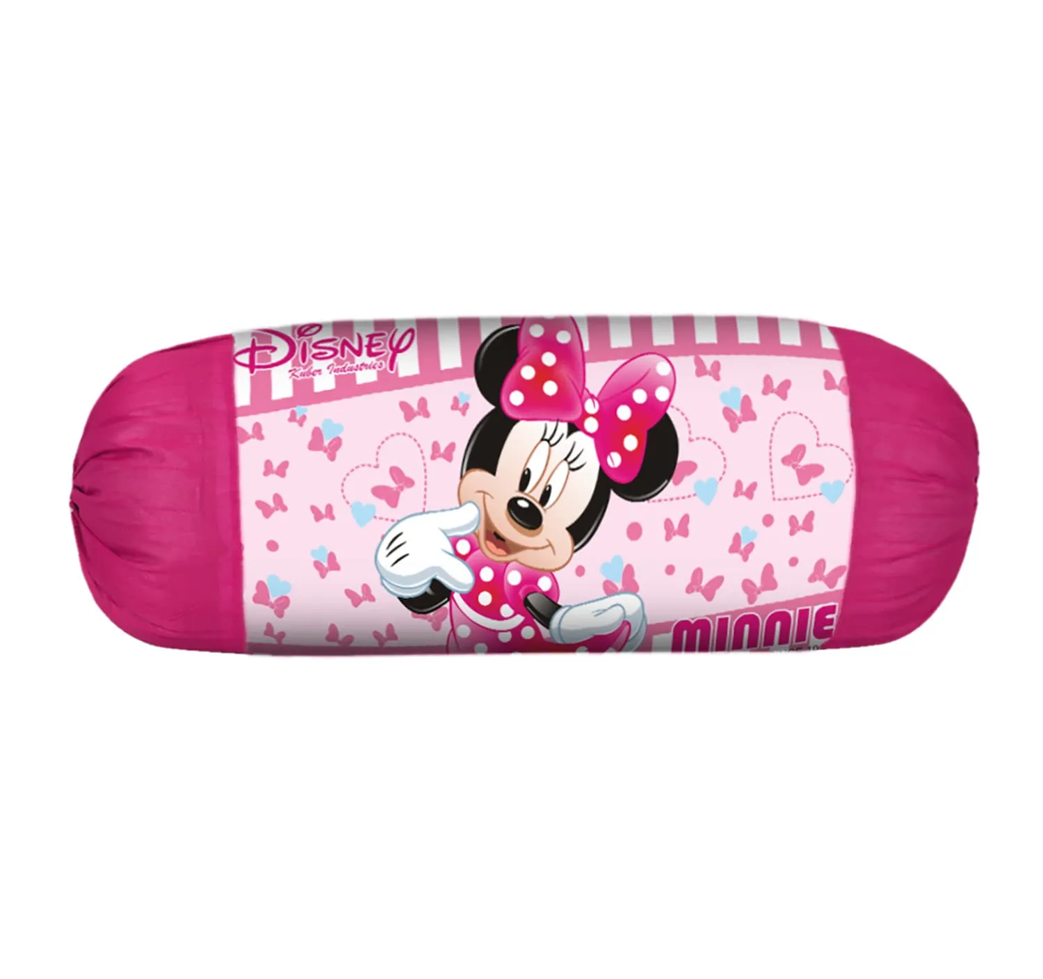Kuber Industries Disney Minnie Bolster Cover|Polyester Bolster Cover Set|Diwan Round Bolster Pillow Covers|Luxurious Roll Masand Cover|Pack of 4 (Pink)