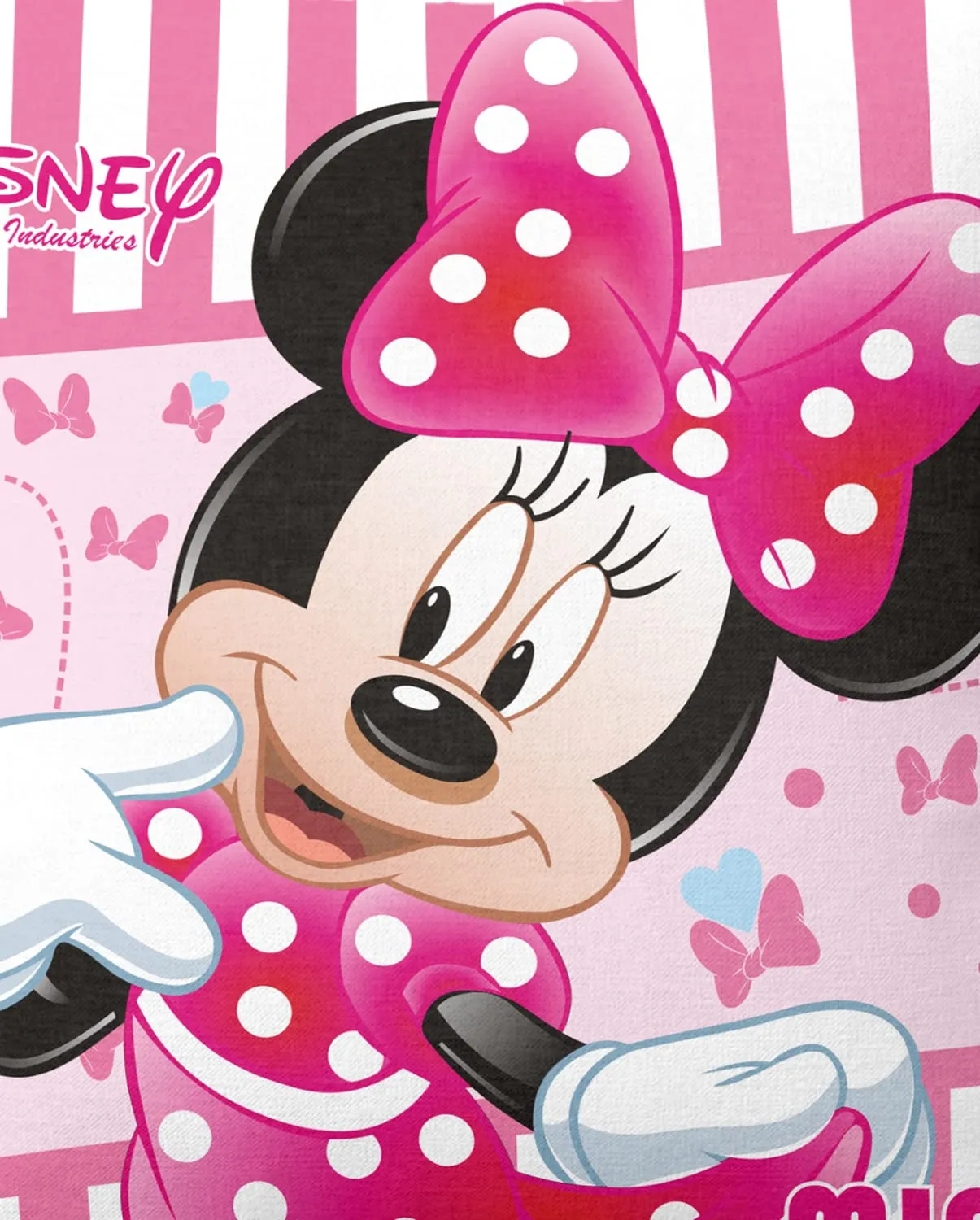 Kuber Industries Disney Minnie Bolster Cover|Polyester Bolster Cover Set|Diwan Round Bolster Pillow Covers|Luxurious Roll Masand Cover|Pack of 4 (Pink)