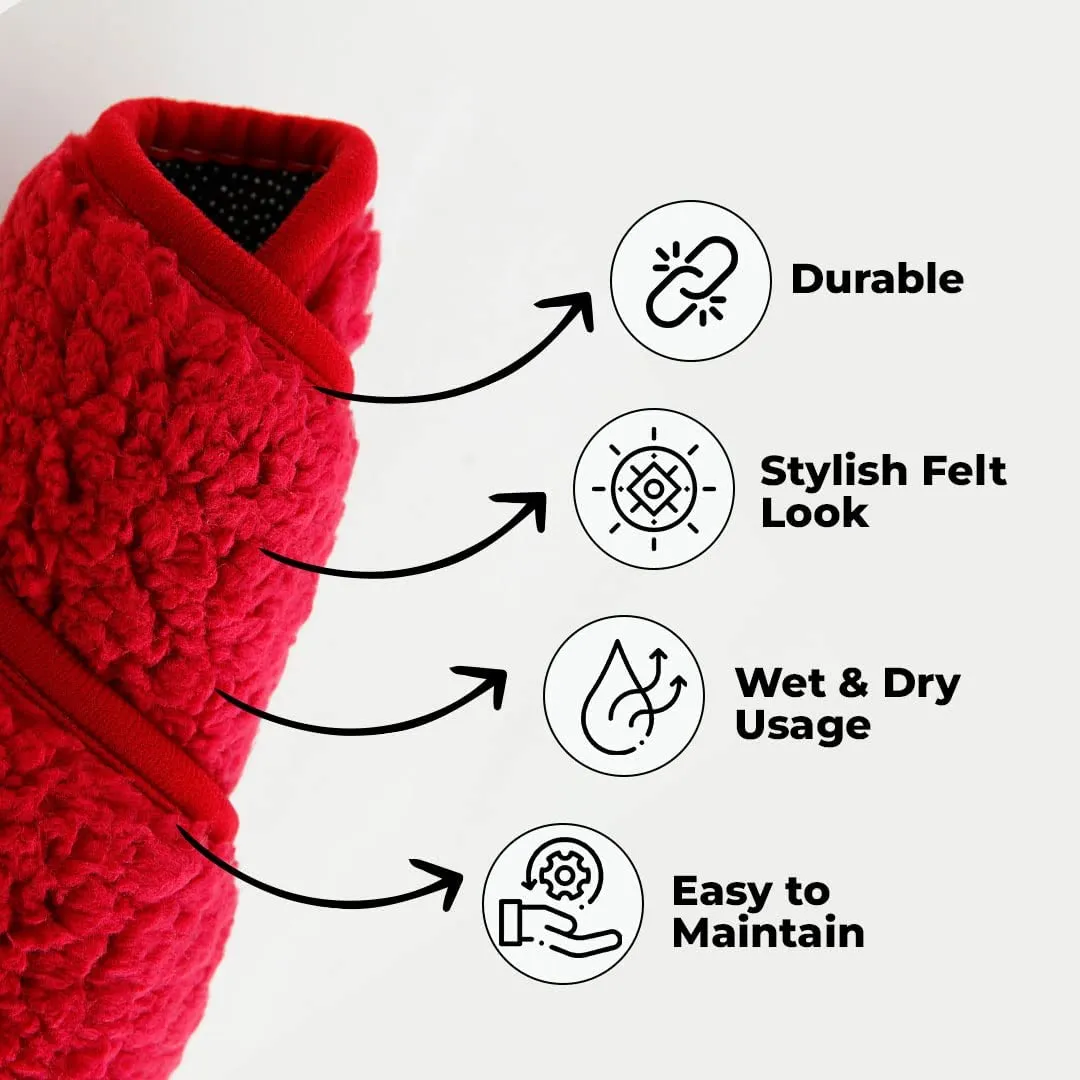 Kuber Industries Floor |Stylish Door Mat|Durable & Easy to Maintain|Multi-Utility Floor for Living Room,Bedroom,Bathroom,Kitchen,Entrances|40 x 60 cm,Red, Pack of 4