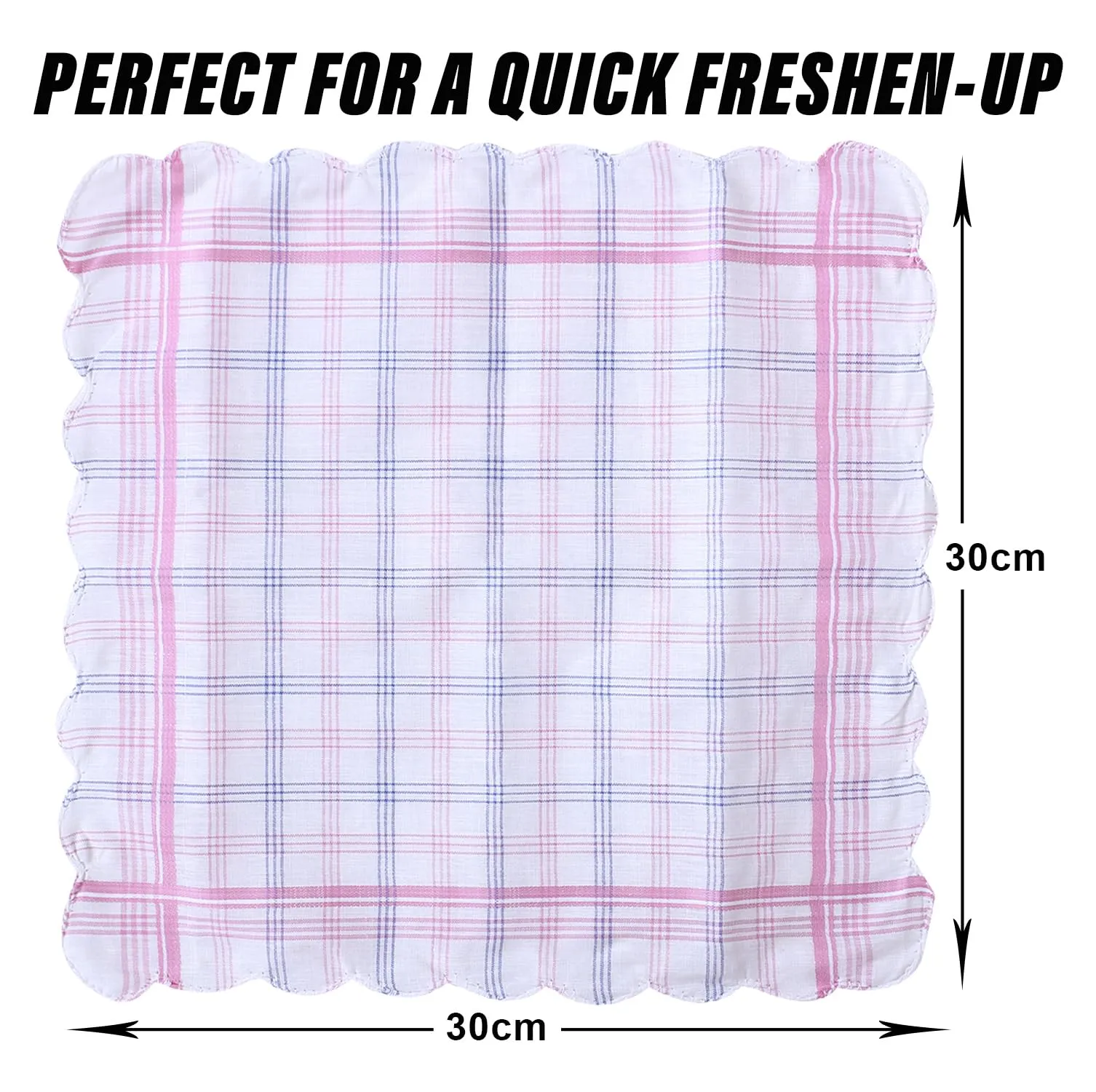 Kuber Industries Handkerchiefs | Soft Cotton | Hankies for Woman | Hankies for Girls | Check Cutwork | Rumal for Woman | Girls | Wicking Sweat | Set of 24 | White