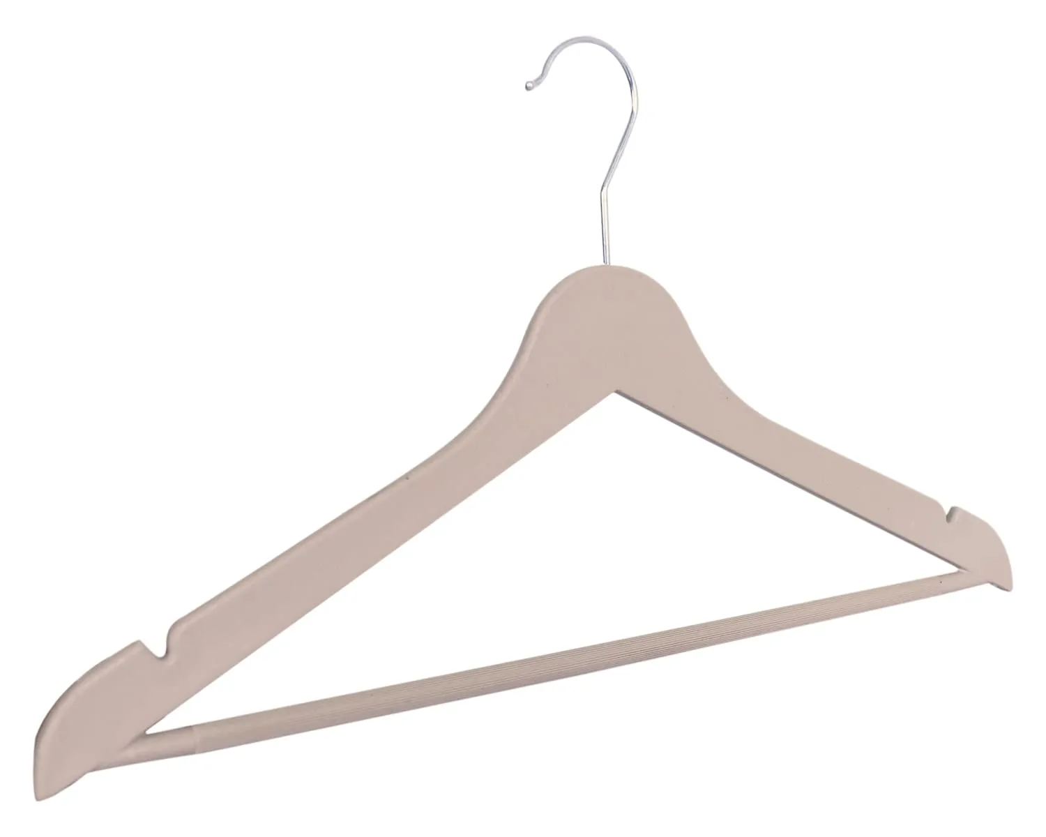 Kuber Industries Hanger|Durable & Lightweight Coat and Clothes Hangers|Notches Wardrobe Organization with 360 Degree Swivel Hook|Pack of 9 (Cream)