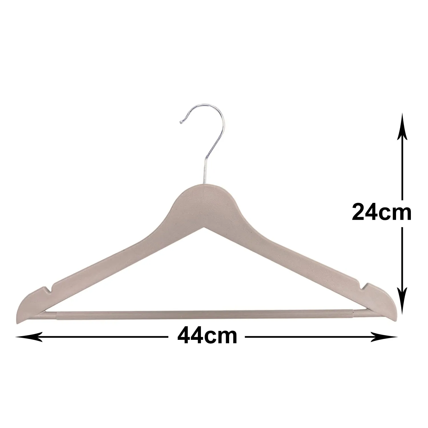Kuber Industries Hanger|Durable & Lightweight Coat and Clothes Hangers|Notches Wardrobe Organization with 360 Degree Swivel Hook|Pack of 9 (Cream)