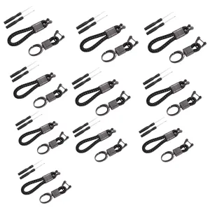 Kuber Industries Keychain/Keyring/Key Tag|Car Key Clip, Key Holder, Key Organizer|Pack of 10| (Black)