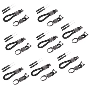 Kuber Industries Keychain/Keyring/Key Tag|Car Key Clip, Key Holder, Key Organizer|Pack of 8| (Black)