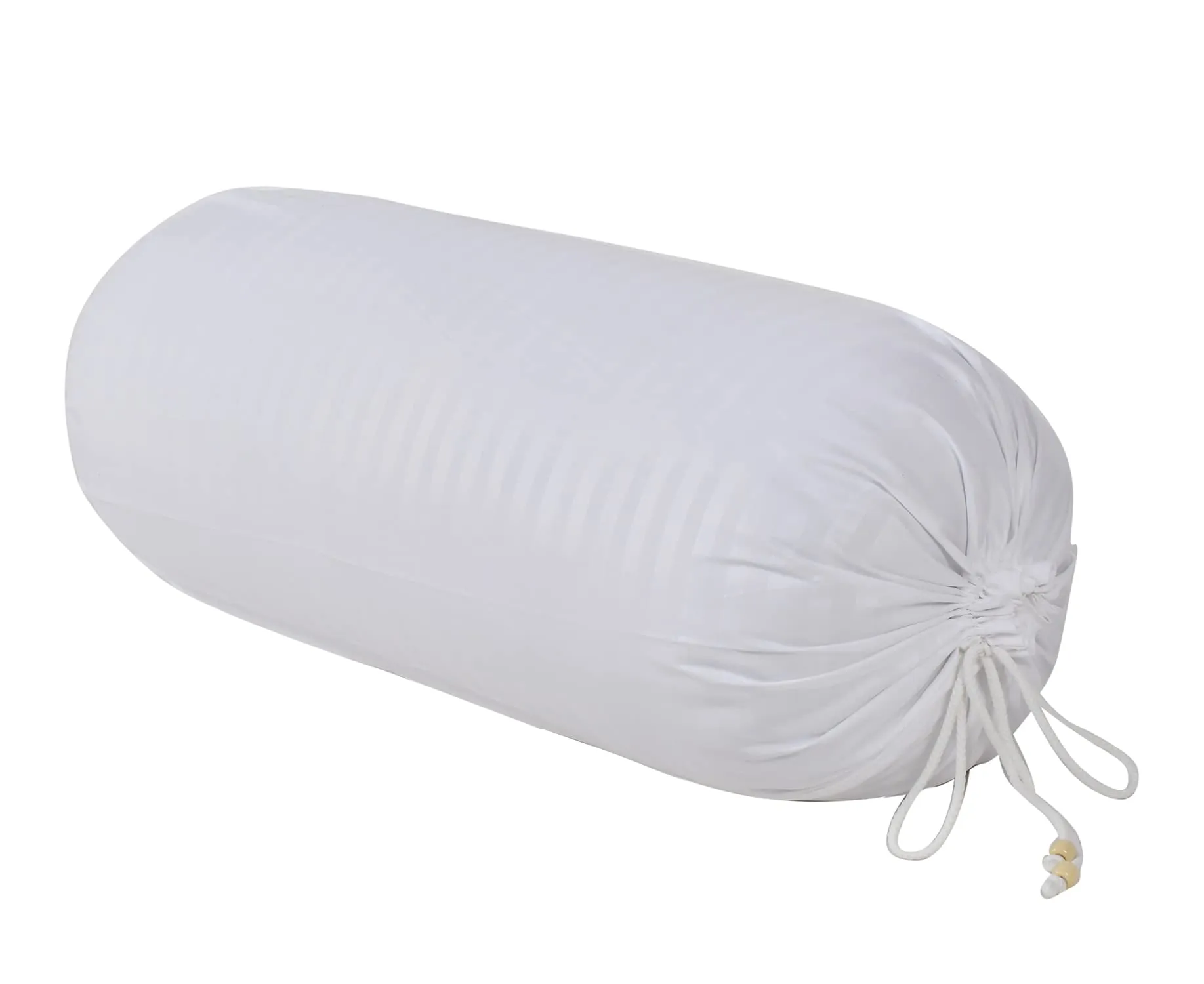 Kuber Industries Linning Design Cotton Bolster Cover- Set of 2, 16"x32" (White)-44KM0165