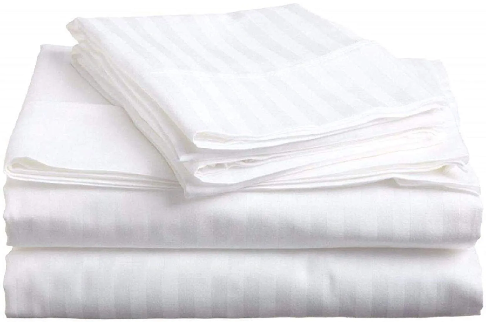 Kuber Industries Luxurious Satin Striped Pillow Cover|Premium Cotton Fabric|Size 67 x 42.5 CM, Pack of 6 (White), 200 TC