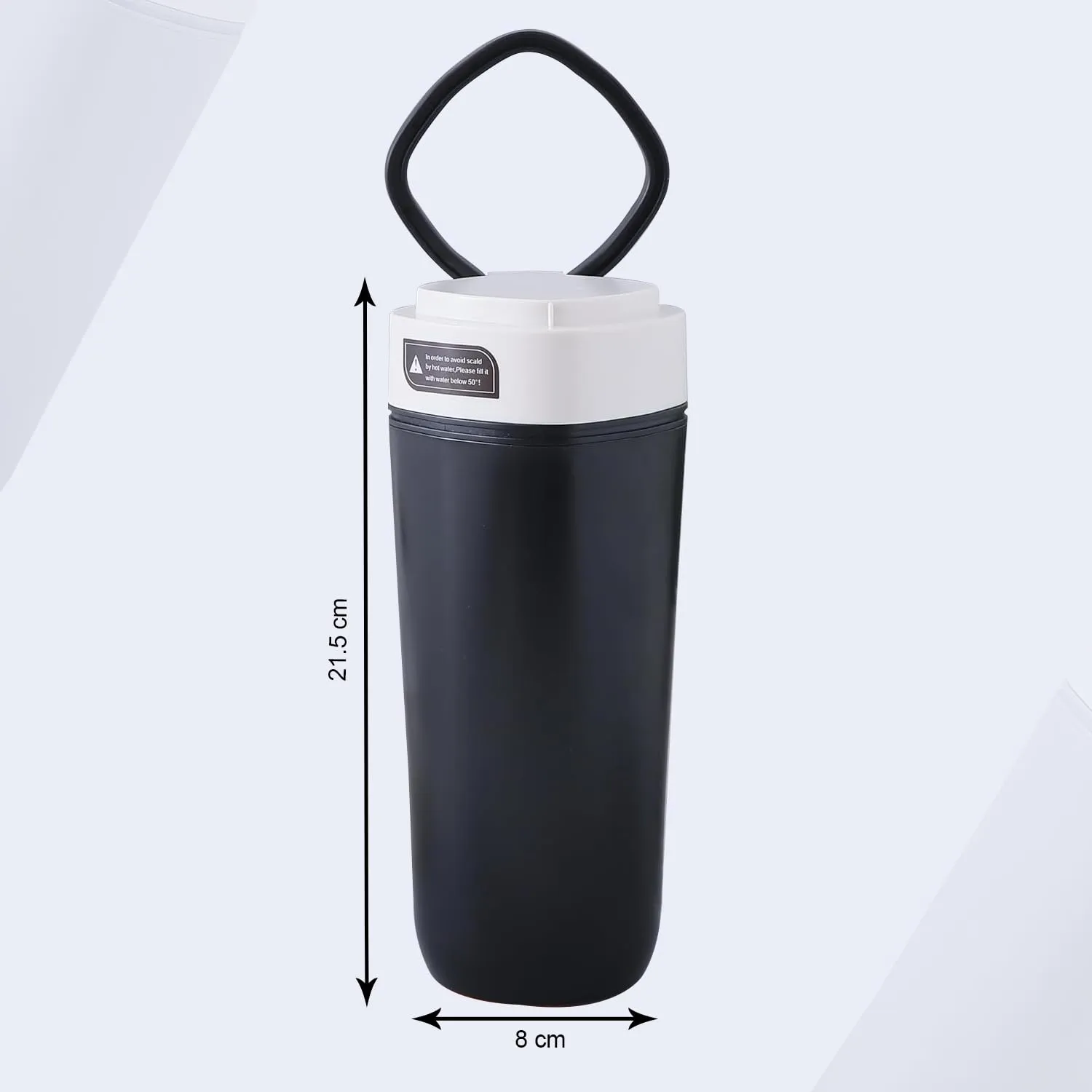 Kuber Industries Pack of 4 Anti-Fall Insulated Coffee Tumbler with Suction Bottom | Leak-Proof Stainless Steel Tumbler | Coffee Tumbler with Lid and Handle | 480 ML | Black