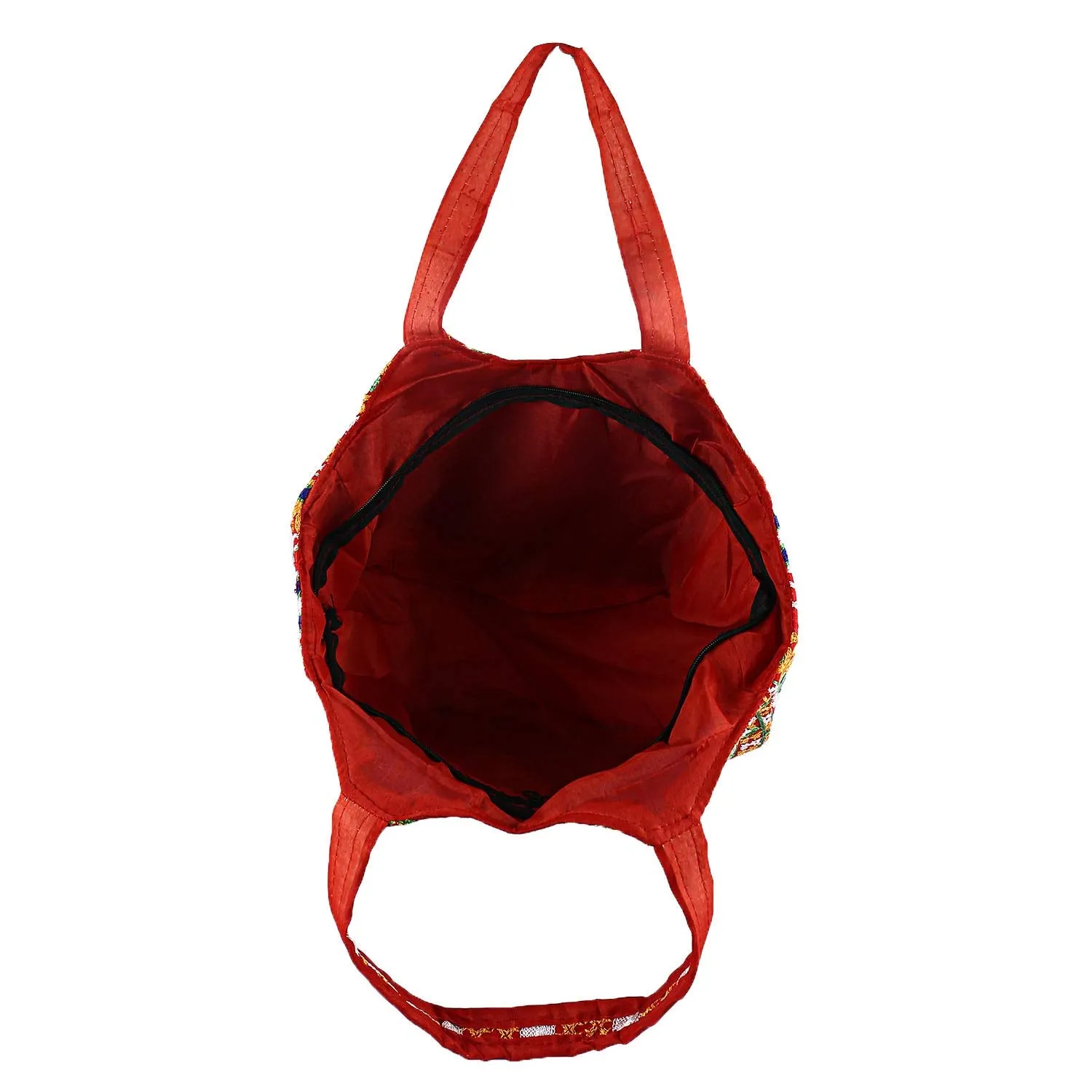 Kuber Industries Peacock Design Polyester Handcrafted Embroidery Women s Shoulder Bag, Maroon (CTKTC4360)