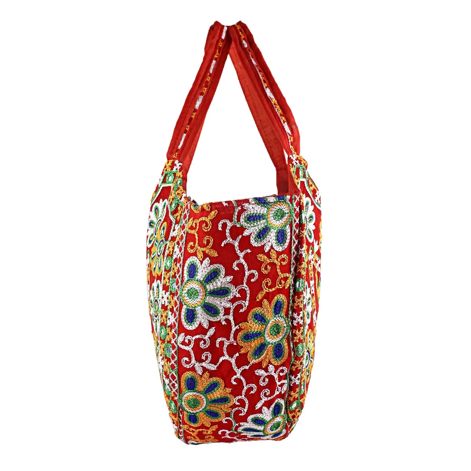 Kuber Industries Peacock Design Polyester Handcrafted Embroidery Women s Shoulder Bag, Maroon (CTKTC4360)