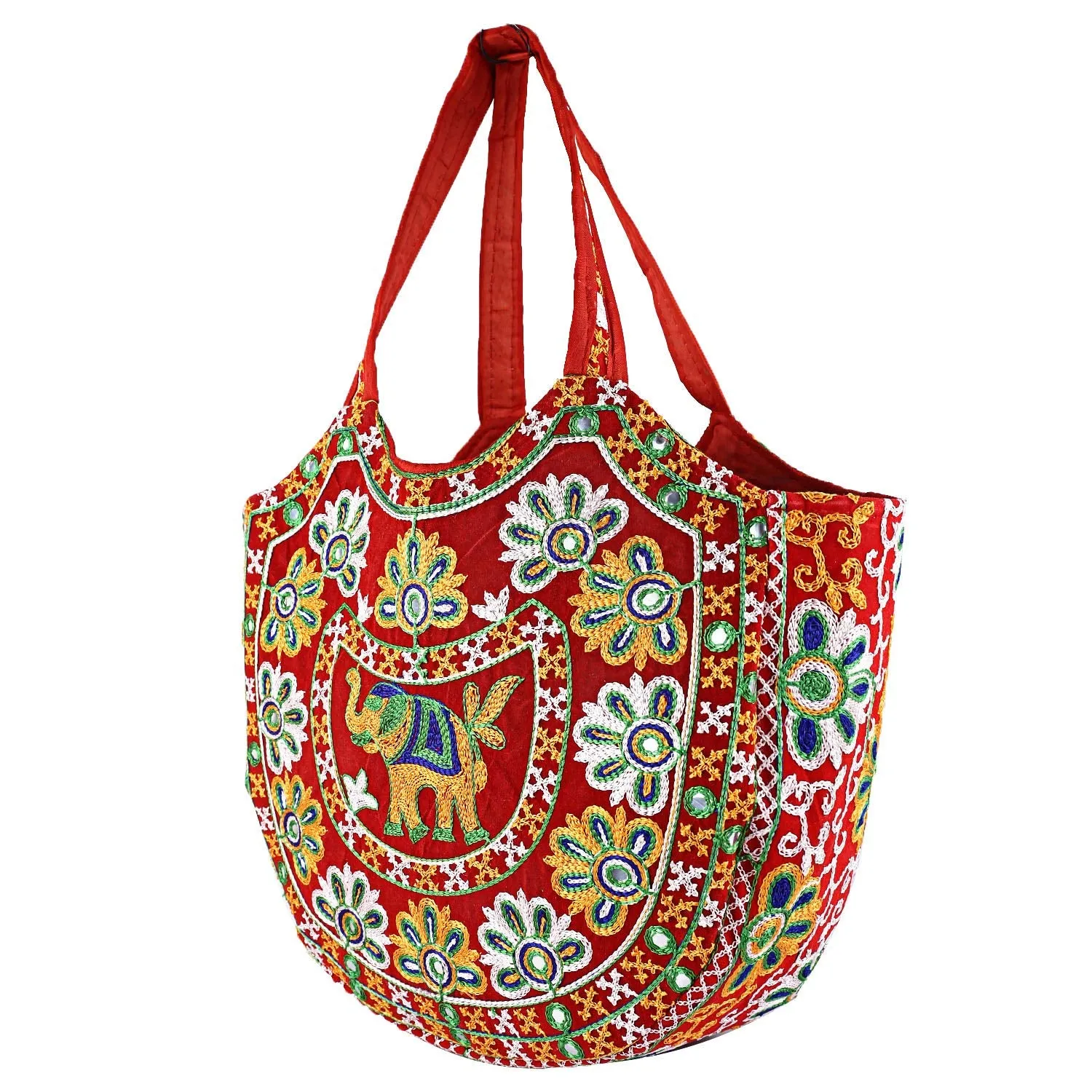 Kuber Industries Peacock Design Polyester Handcrafted Embroidery Women s Shoulder Bag, Maroon (CTKTC4360)