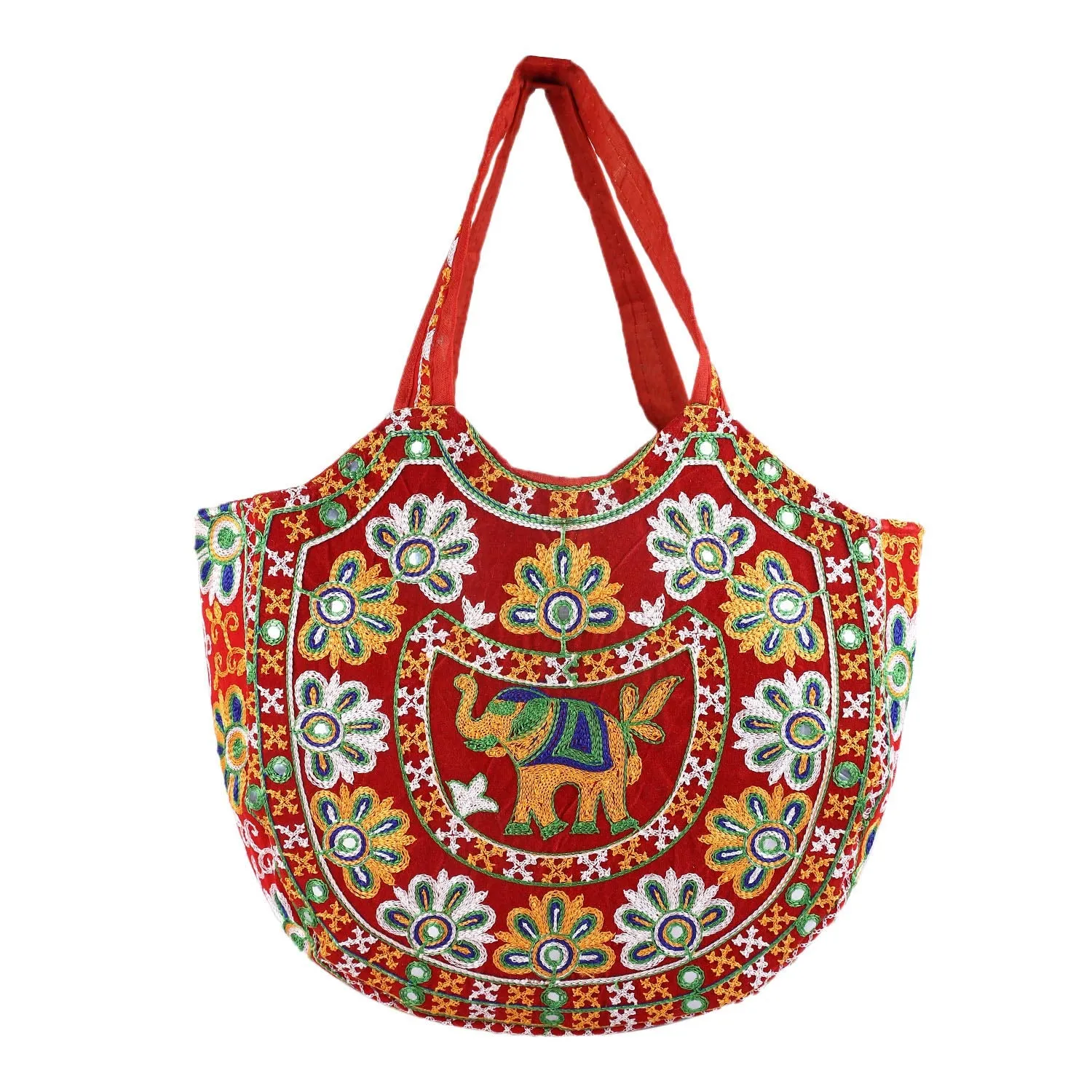 Kuber Industries Peacock Design Polyester Handcrafted Embroidery Women s Shoulder Bag, Maroon (CTKTC4360)