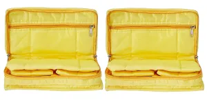 Kuber Industries Portable Jewellery Organizer With 6 Tranasparent Pockets, Pack of 2 (Yellow)-HS_38_KUBMART21240