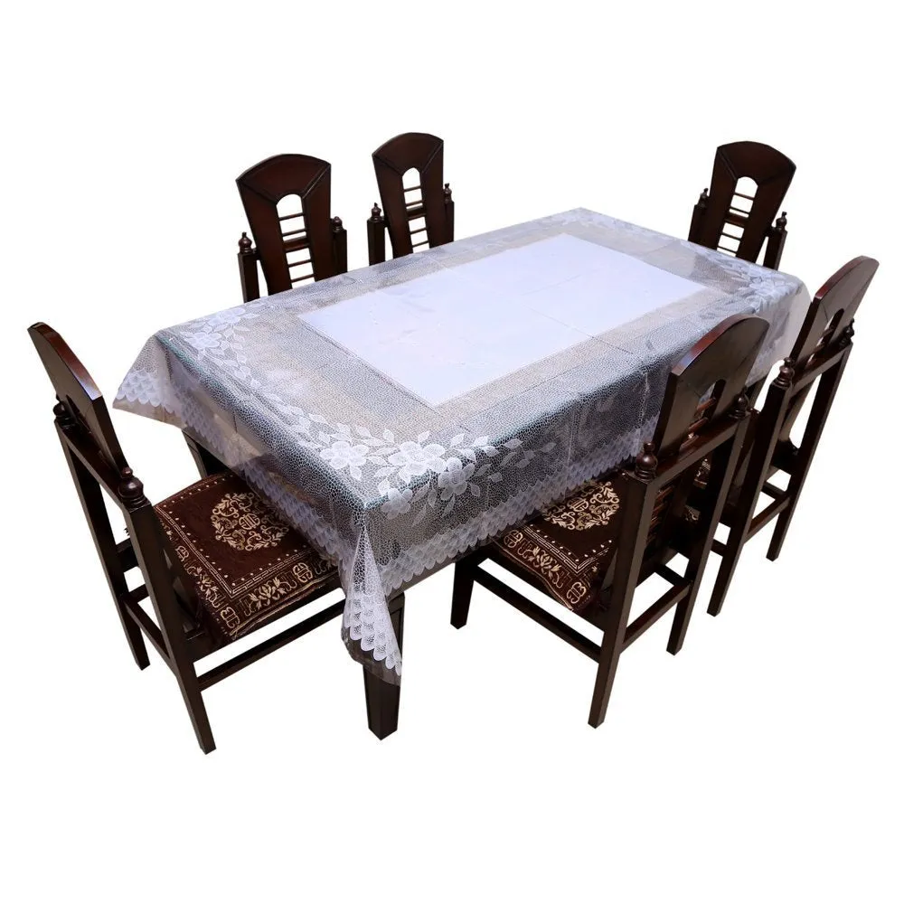 Kuber Industries PVC 6 Seater Dining Table Cover|Waterproof & Heat Resistant (Multicolour),Polyvinyl Chloride (PVC),Rectangular,Pack of 1
