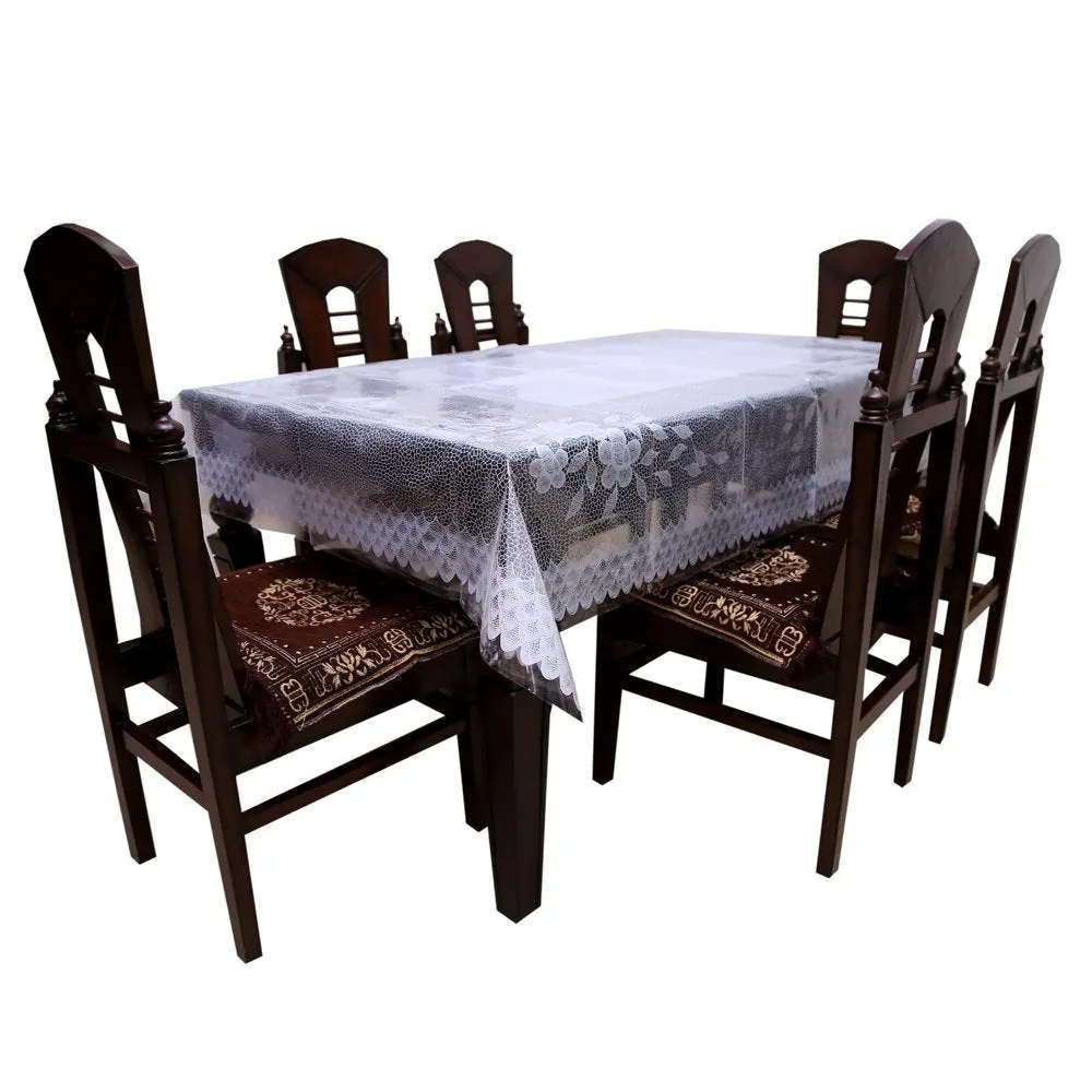 Kuber Industries PVC 6 Seater Dining Table Cover|Waterproof & Heat Resistant (Multicolour),Polyvinyl Chloride (PVC),Rectangular,Pack of 1