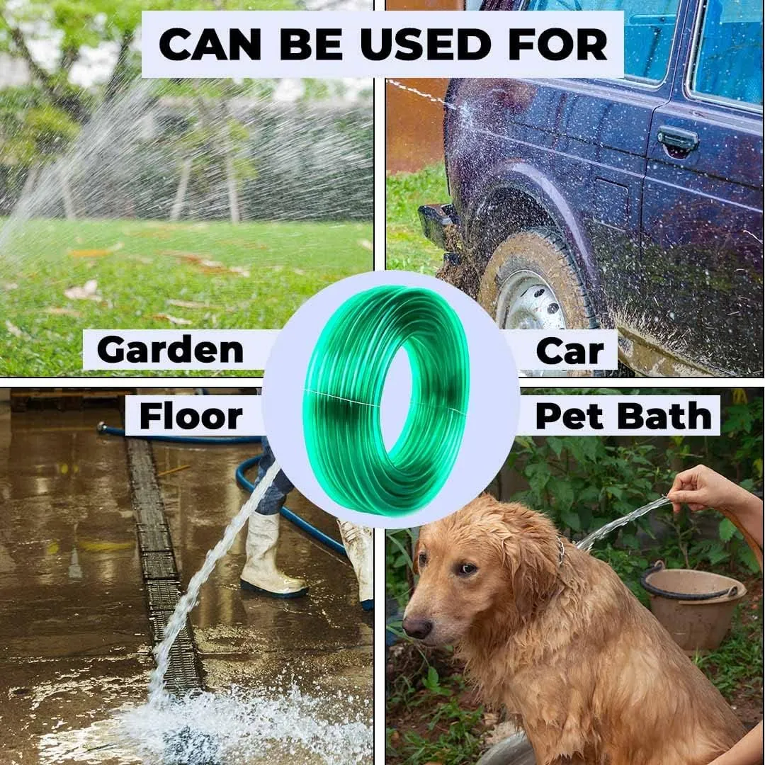 Kuber Industries PVC Water Pipe 15 Meter | Multi-Utility Water Pipe for Garden, Car Cleaning & Pet Cleaning | Durable, Light Weight, & Flexible Hose Pipe for Gardening | Green | (Pack Of 6)