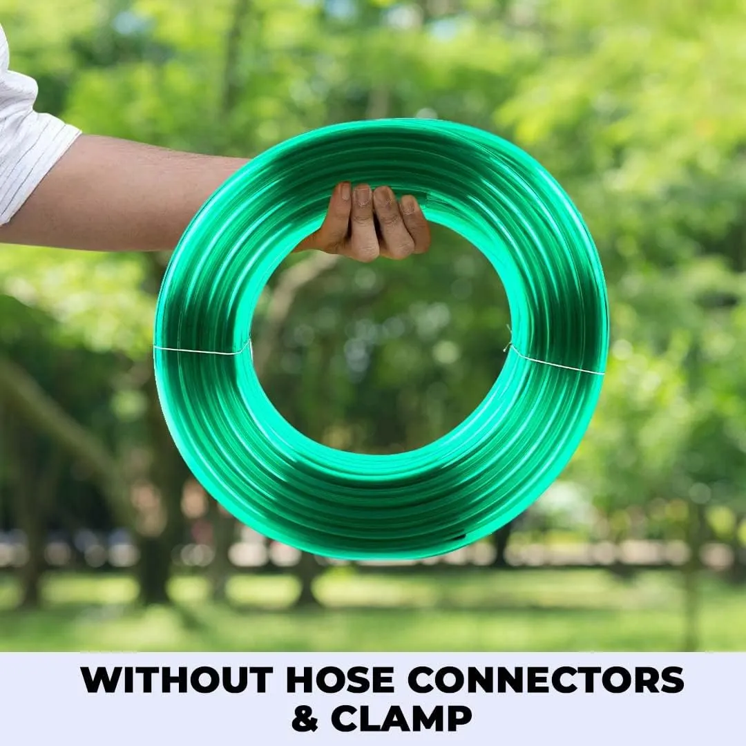 Kuber Industries PVC Water Pipe 15 Meter | Multi-Utility Water Pipe for Garden, Car Cleaning & Pet Cleaning | Durable, Light Weight, & Flexible Hose Pipe for Gardening | Green | (Pack Of 6)
