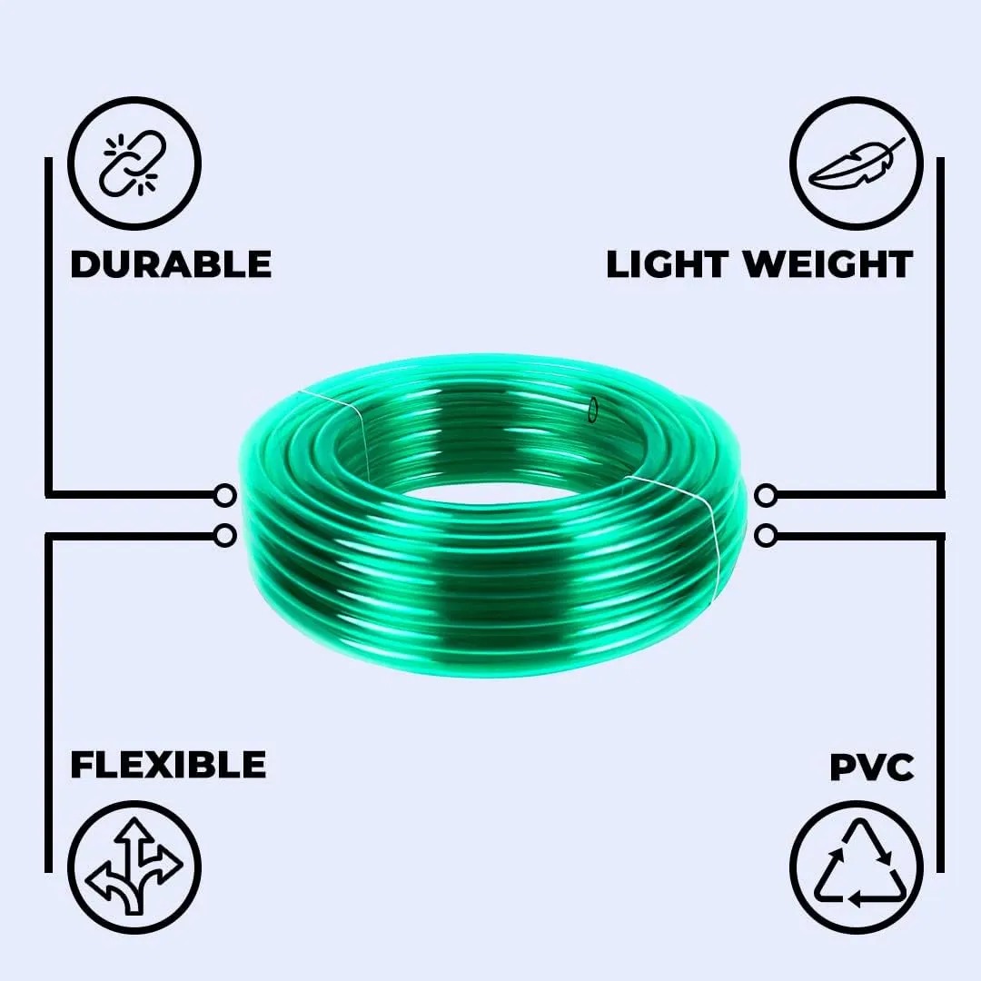 Kuber Industries PVC Water Pipe 15 Meter | Multi-Utility Water Pipe for Garden, Car Cleaning & Pet Cleaning | Durable, Light Weight, & Flexible Hose Pipe for Gardening | Green | (Pack Of 6)