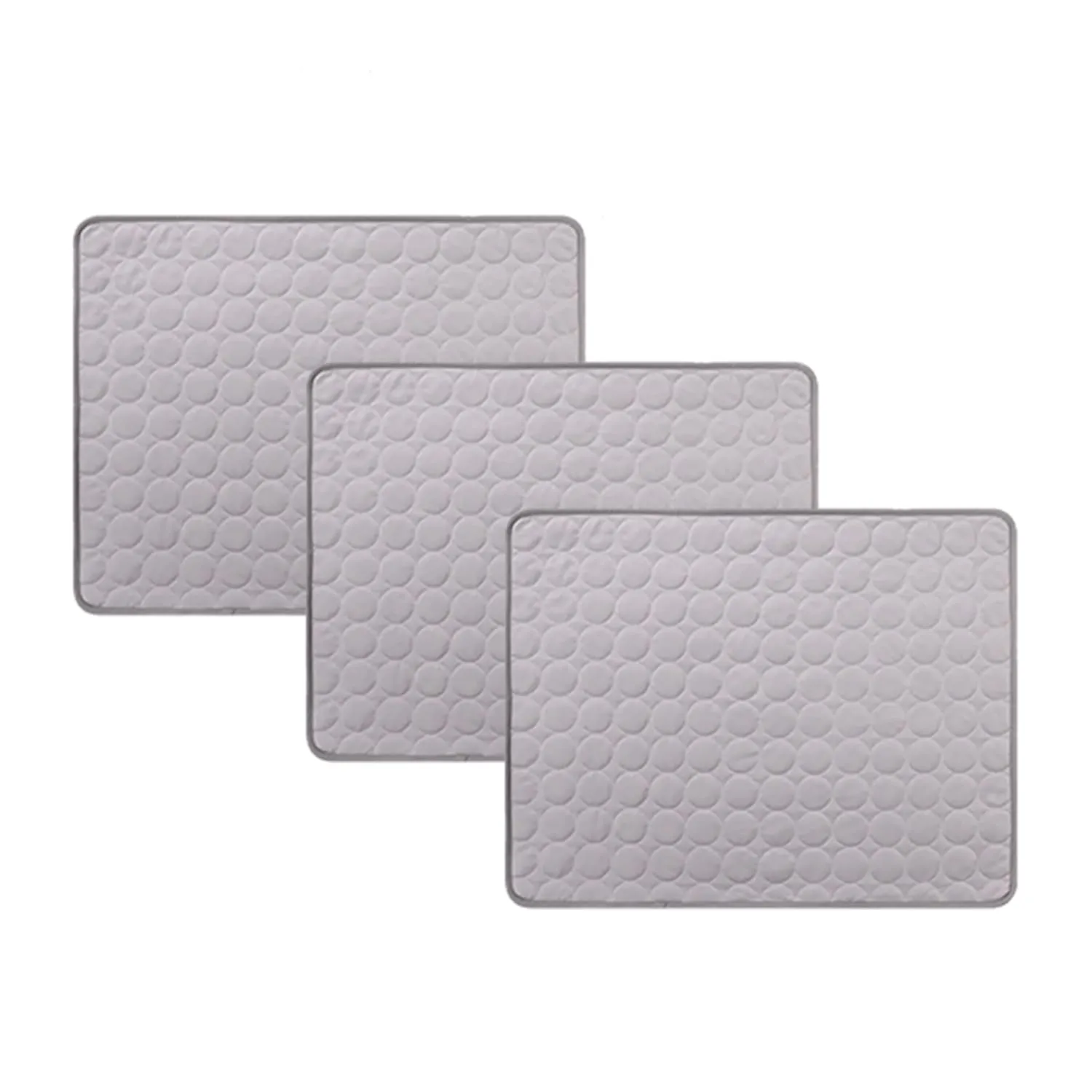 Kuber Industries Rectangular Dog & Cat Bed|Premium Cool Ice Silk with Polyester With Bottom Mesh|Multi-Utility Self-Cooling Pad For Dog & Cat|Light-weight & Durable Dog Bed|ZQCJ001G-M|Grey (Pack Of 3)