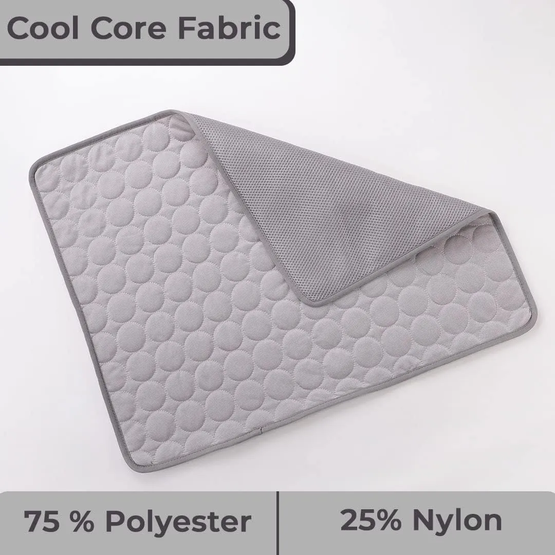 Kuber Industries Rectangular Dog & Cat Bed|Premium Cool Ice Silk with Polyester With Bottom Mesh|Multi-Utility Self-Cooling Pad For Dog & Cat|Light-weight & Durable Dog Bed|ZQCJ001G-S|Grey (Pack Of 3)
