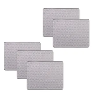 Kuber Industries Rectangular Dog & Cat Bed|Premium Cool Ice Silk with Polyester With Bottom Mesh|Multi-Utility Self-Cooling Pad For Dog & Cat|Light-weight & Durable Dog Bed|ZQCJ001G-S|Grey (Pack Of 5)