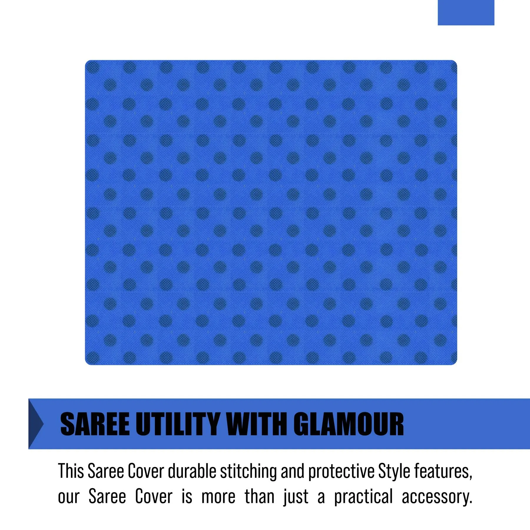 Kuber Industries Saree Cover | Clothes Storage Bag | Single Packing Saree with Zip Closure | Wardrobe Organizer | Cloth Stoarge Organizer | Dot Design | Pack of 24 | Blue