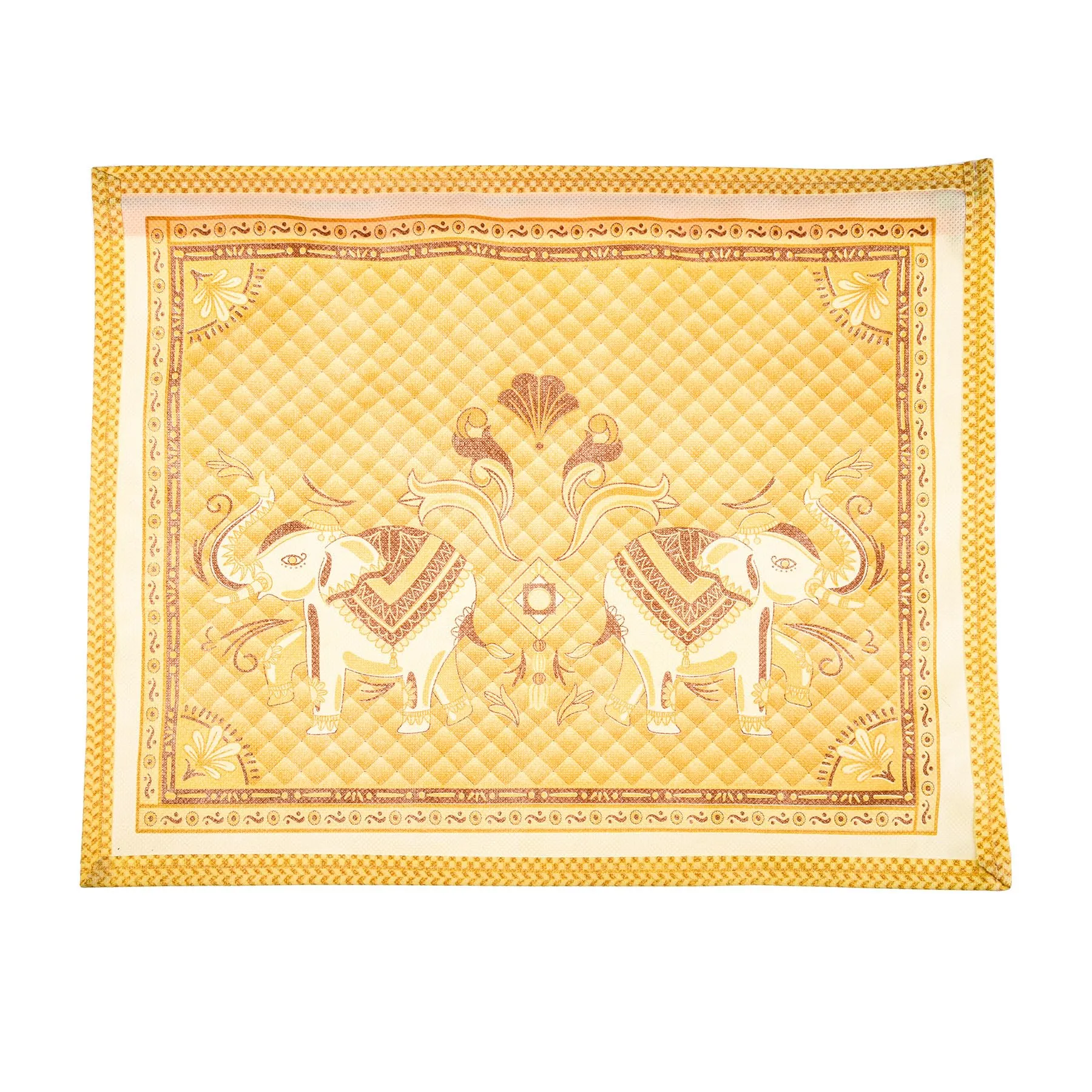 Kuber Industries Saree Cover | Clothes Storage Bag | Single Packing Saree with Zip Closure | Wardrobe Organizer | Cloth Stoarge Organizer | Elephant Design | Pack of 6 | Cream