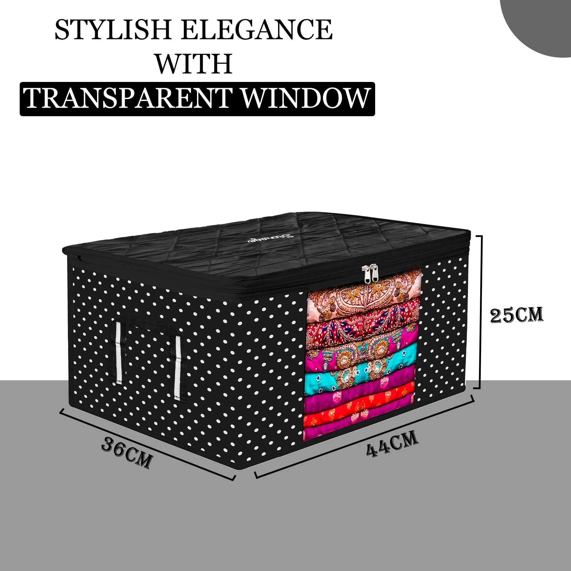 Kuber Industries Saree Cover | Zip Closure Saree Cover | Clothes Storage Bag | Wardrobe Organiser for Suit | Transparent Window Saree Cover | Bow Dot Border-Design | 9 inch | Pack of 2 | Maroon