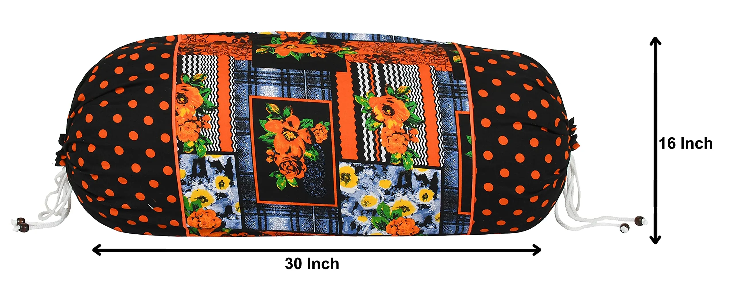 Kuber Industries Set of 2 Check Design Soft & Smooth Cotton Bolster Covers 16 x 30 inch (Black), Standard (HS_37_KUBMART020013)