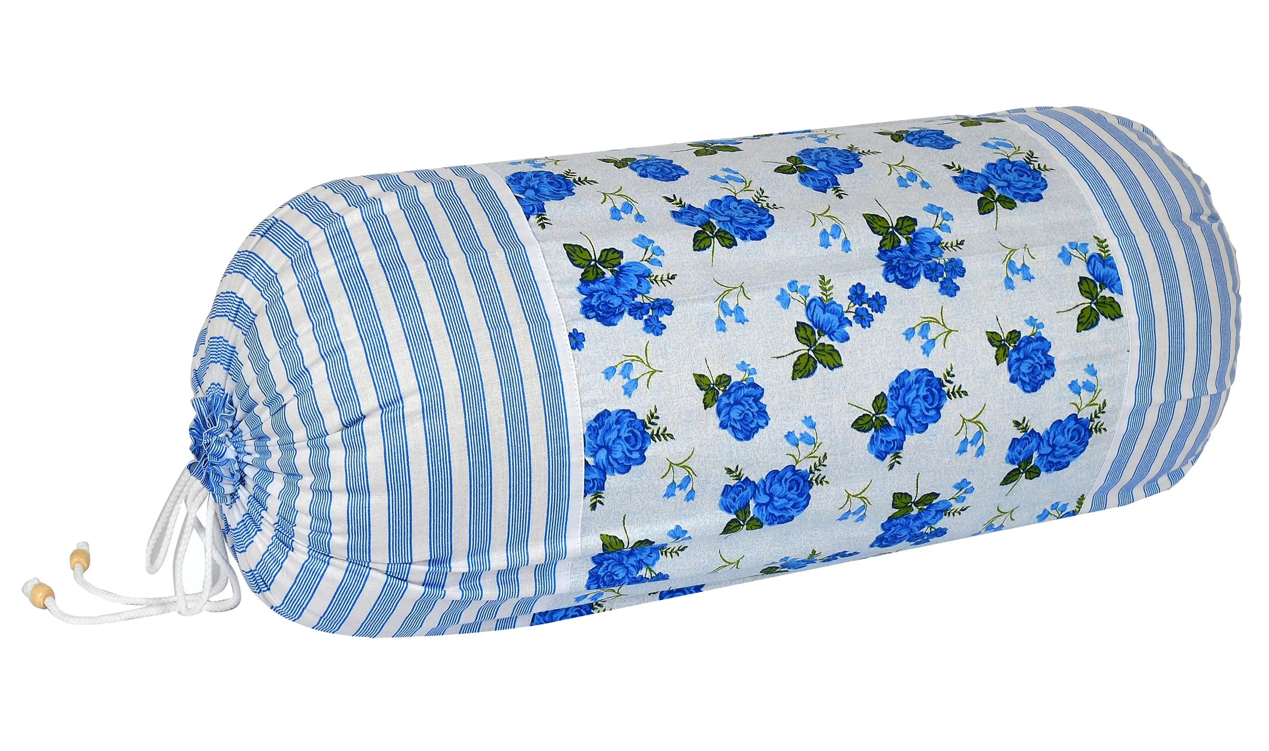 Kuber Industries Set of 6 Flower Design Soft & Smooth Cotton Bolster Cover 16 x 30 inch (Blue)