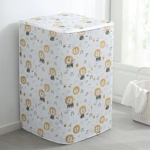 Kuber Industries Top Loading Washing Machine Cover |Waterproof And Dust Proof Fully Automatic Washing Machine Cover |Tulip Laundry Machine Protect Cover With Zip |White And Yellow