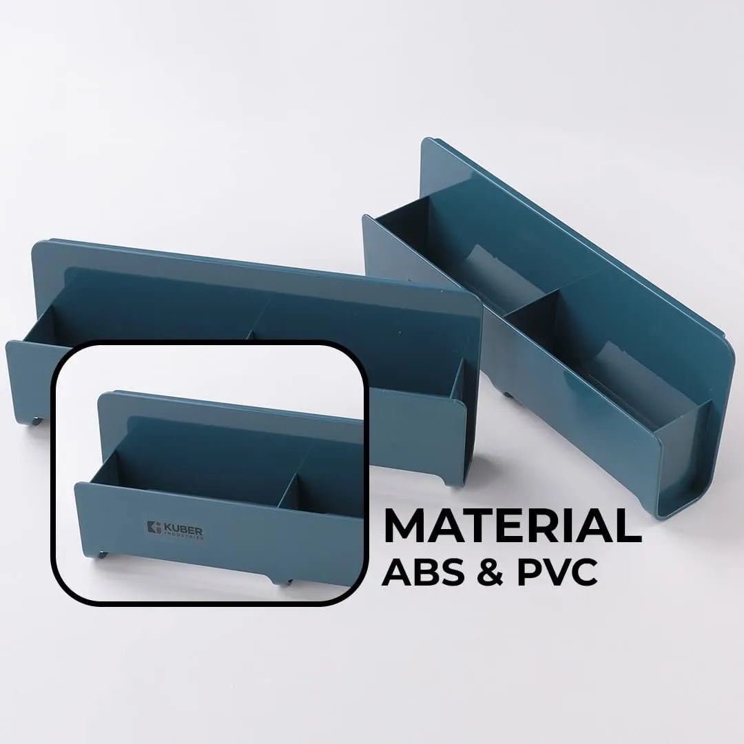 Kuber Industries Wall Mounted Shoe Rack for Home|Super Quality ABS/PVC|Compact & Durable|Self-Adhesive & Easy to Install|Unique Design|Shoe Stand For Bathroom & Bedroom|Set Of 2|1354A|Blue (Pack Of 3)