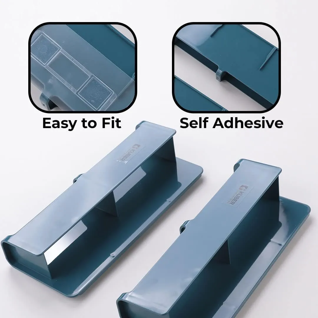 Kuber Industries Wall Mounted Shoe Rack for Home|Super Quality ABS/PVC|Compact & Durable|Self-Adhesive & Easy to Install|Unique Design|Shoe Stand For Bathroom & Bedroom|Set Of 2|1354A|Blue (Pack Of 3)