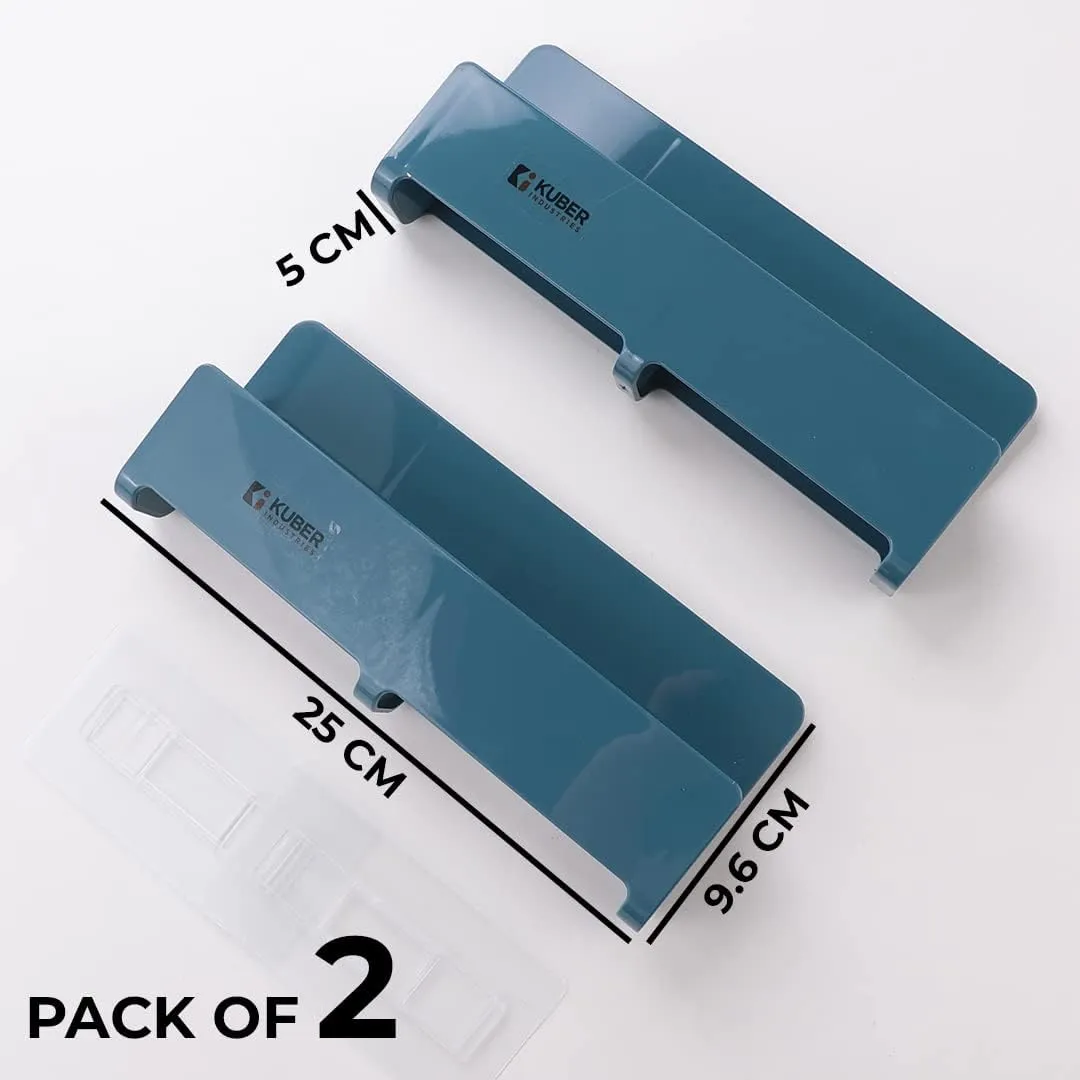 Kuber Industries Wall Mounted Shoe Rack for Home|Super Quality ABS/PVC|Compact & Durable|Self-Adhesive & Easy to Install|Unique Design|Shoe Stand For Bathroom & Bedroom|Set Of 2|1354A|Blue (Pack Of 3)